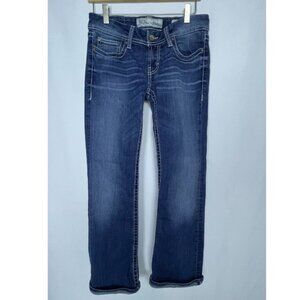 BKE denim Stella stretch Boot cut blue jeans size 28R Cuffed or Straight